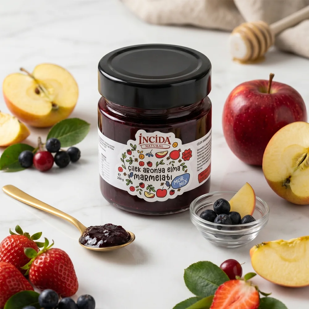 Çilek Aronya Elma Marmelatı – Mor Mix (260g) - 1